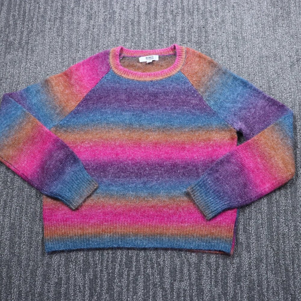 Steve Madden BB Dakota Womens Sweater Medium Rainbow Super Soft Cottagecore